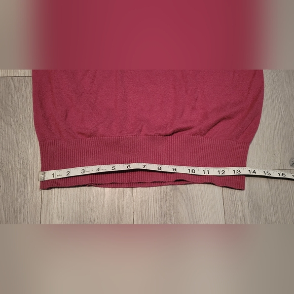 LC Lauren Conrad Dark Mauve Pink Floral Detail Sweater Blouse, Women's Small (S) - Picture 9 of 11